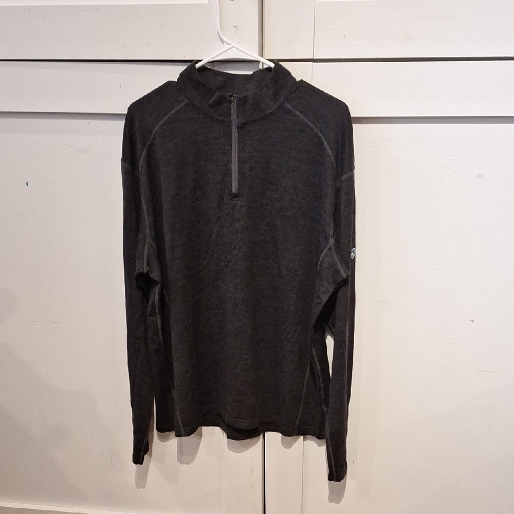 Kuhl Black Merino Wool Quarter-Zip Pullover